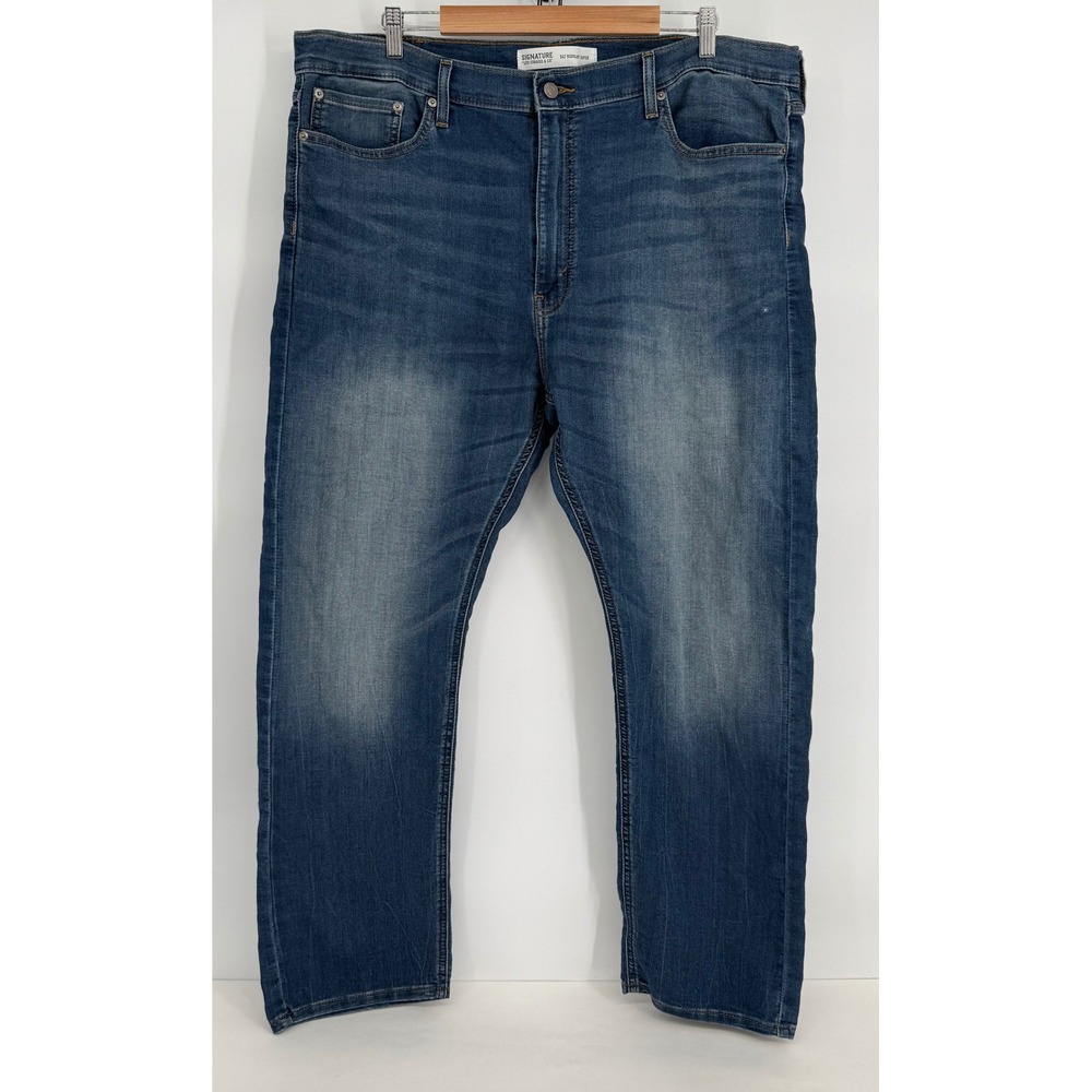 Signature by Levi Strauss & Co Mens S47 Regular Taper Jeans Blue Sz 42x30‎